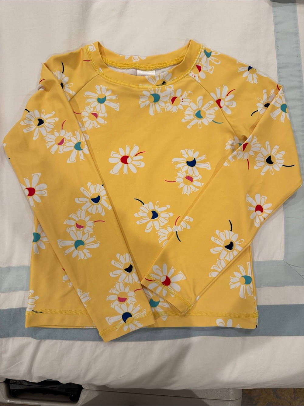 Hanna Andersson Yellow Floral Daisy Long-Sleeve Rashguard